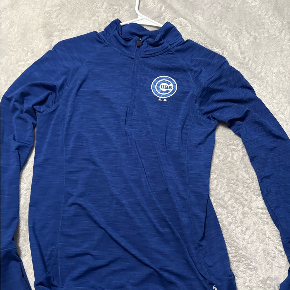 Women's Blue UBS Quarter-Zip Sweater